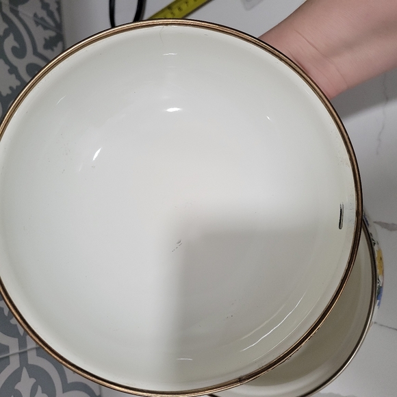 Villeroy & Boch Asta Amsterdam Germany 8" Metal/Enamel & Brass Pot with Lid - Picture 3 of 6